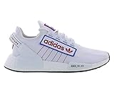 Adidas NMD_R1.V2 Mens Shoes Size 10, Color: Cloud White/Scarlet/Blue