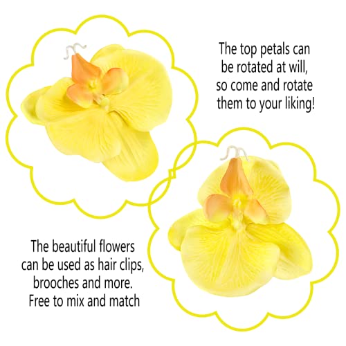Hawaiian Flower Hair Clip Large Bohemian Flower Hair Clip Multi Purpose Orchid Hair Clip Bridal Wedding Hair Accessories Corsage Beach Decorative Hair Accessories For Women And Girls(8 Colors) #TOP2