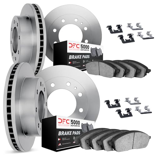Image of DFC Front and Rear Brake Kit Fits 2010-2012 Ford F-350 | F-450 Super Duty| Brake Rotors| 5000 Advanced Brake Pads and Rotors Kit| Hardware| 13.7 inch Front & 13.4 inch Rear