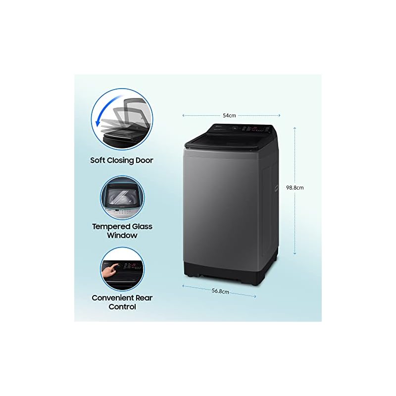 Samsung 9 kg, 5 star, Eco Bubble Technology, Wi-Fi, Digital Inverter, Motor, Soft Closing Door, Fully-Automatic Top Load Washing Machine (WA90BG4542BDTL, Versailles Gray) - Image 4