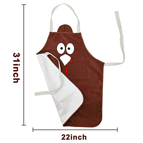 Camlinbo Thanksgiving Turkey Apron Cosplay Kitchen Cooking Chef Apron Pocket, One Size Fit Most Adults, Unisex #TOP1
