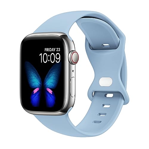 Sport Bands Compatible with Apple Watch Band Ultra 2/Ultra SE Series 10/9/8/7/6/5/4/3/2/1 38mm 40mm 41mm 42mm 44mm 45mm 46mm 49mm S/M M/L for Women/Men Silicone iWatch Band