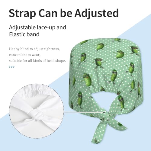 Image of Working Cap Scrub Cap with Sweatband Adjustable Unisex Tie Back Hat for Cleaning Farm Nursing