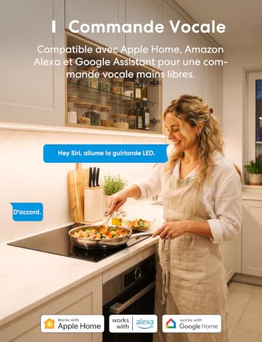Meross Ruban Led Connecté 5M, Compatible avec HomeKit, Alexa Et Google Home – vue 2