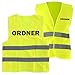 1 Stück Warnweste ORDNER Sicherheitsweste mit Druck auf Rücken und Brust