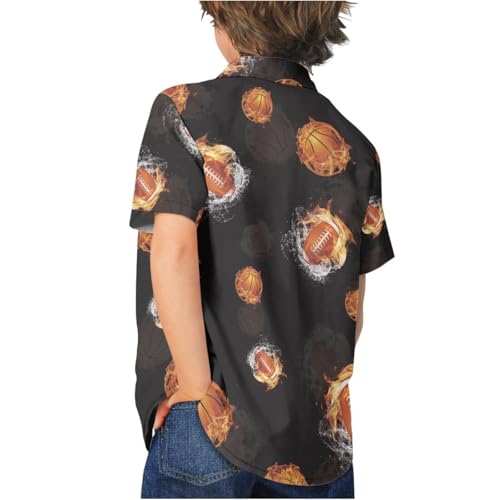 Boys Hawaiian Shirts Graphic Printed Casual Button Down Short Sleeve Summer Beach Shirt4
