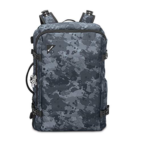Pacsafe Vibe 40 Liter Anti Theft Carry-On Backpack/Travel Bag - Fits 15 inch Laptop, Grey Camo