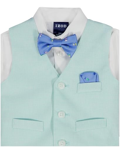 Image of IZOD Boys' 4-piece Formal Dress Up Suit Set, Vest, Pants, Collared Shirt, and Tie