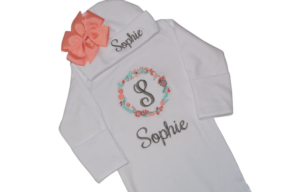 Personalized Baby Girl Outfit, Newborn 