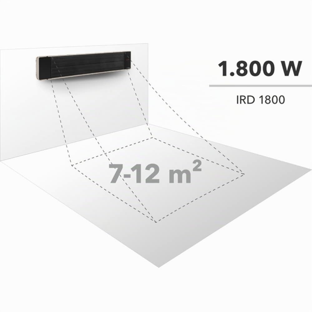 TROTEC IRD 1800 radiador infrarrojo oscuro 1.800 W con mando a distancia