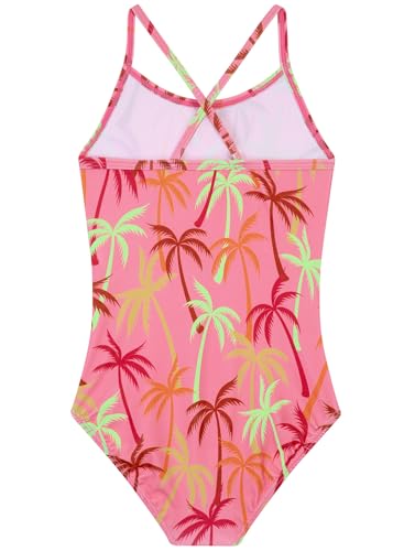Image of Girls One Piece Swimsuits Summer UPF 50+ Quick Dry Beach Bathing Suit Cross Shoulder Strap Swimwear 2-10 Years