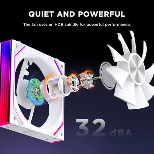 Image of Interstellar V2 RS 120mm Case Fan Infinity Mirror Module Daisy-Chain ARGB Fan Triple Pack Suitable PC Cooling Fans 360mm AIO Cooler(White-3Pack)