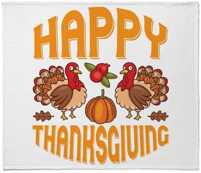 CafePress Happy Thanksgiving Super Soft Fleece Plush Throw Blanket, 60"x50"