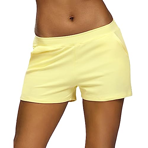Short de sport classique Koko jaune avec ceinture élastique confortable taille 40