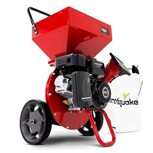 EARTHQUAKE Chipper Shredder K32, 33968 Heavy Duty 212cc, 4 Cycle Viper, Red