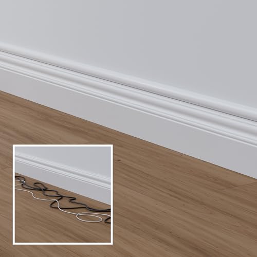 D-Line Mini Cable Trunking 8-Pack, Half Round Cable Cover, Paintable, Self-Adhesive Wire Cover, Hide TV Wires, Cable Management - 8x 30mm (W) x 15mm (H) x 1-meter Lengths (8-Meter) - White - Image 6