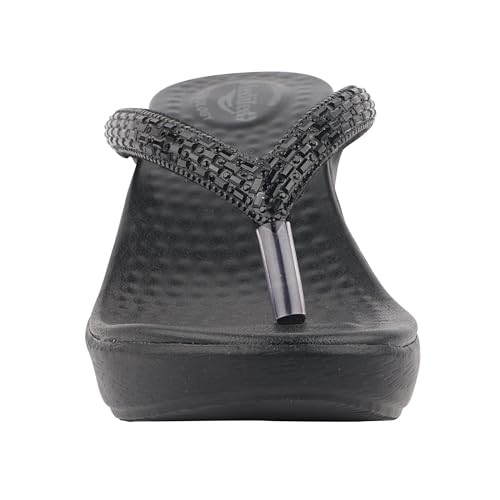 Image of Medifeet Slip-On Wedges Sandals II Rhinestones and Crystals Sandals II Cushion Fashion Sandals For Women's