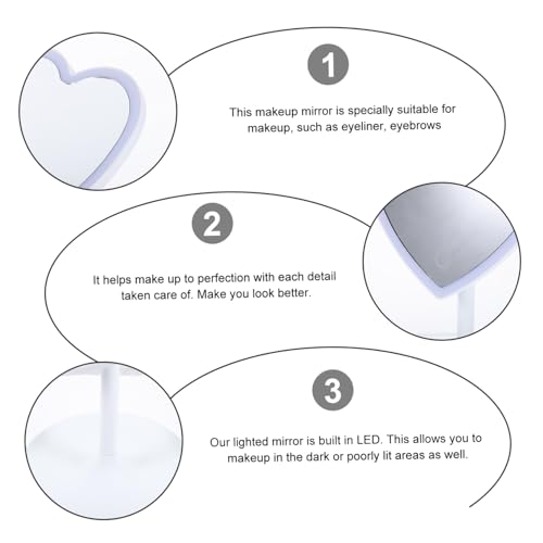 Espejo para maquillaje portátil con luz LED Luxshiny miniatura 4