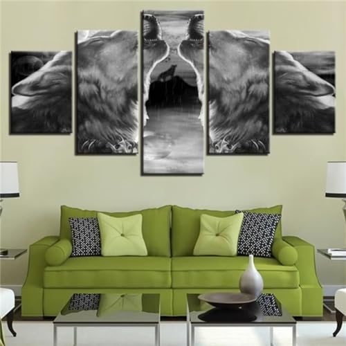 Broderie Diamant Loup 5D un grand chef-d'œuvre artisanal haut de gamme de 200x100cm pour salon