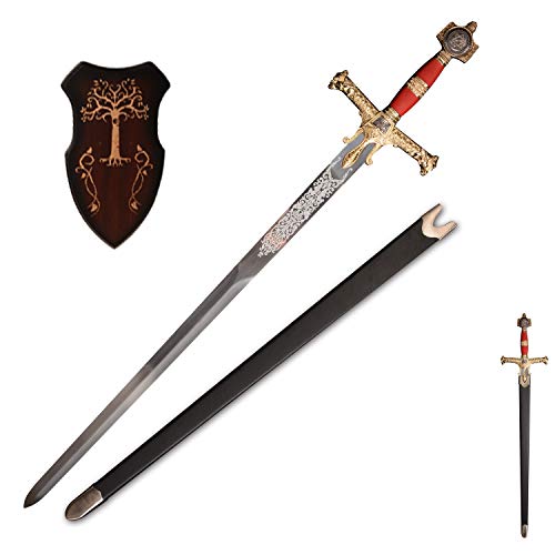 Sword fort 48.8' KingSolomon Sword Real Metal,All-Metal Material，Classic Medieval Knight Arming...