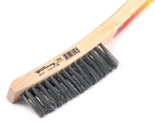 Image of Forney 70523 V-Groove Stainless Steel Wire Brush, with Wood Handle, 13-3 /4-Inch-by-.014-Inch (Pack of 6)