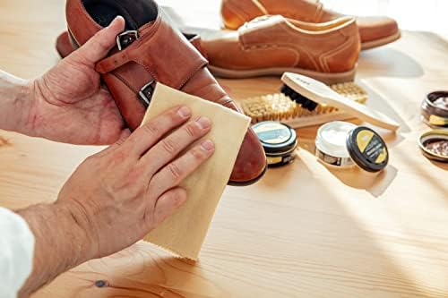 Kaps Professional Boot and Shoe Polish Cream with Cotton Cloth  Set of 3 - 50 ml./1.69 Oz. Each  Made with Natural Wax - For Natural and Synthetic Leather Footwear Care