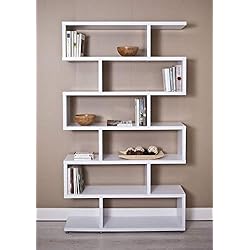 Estanteria 110 Ancho TOPKIT | Estantería Zig Zag Florida 6310 | Medidas 191x110x28cm | Mueble de Salon | Separador de Ambientes | Blanco