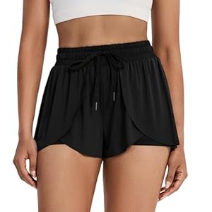 Flowy Athletic Shorts for Women Gym Yoga Workout Running Biker Spandex Butterfly Tennis Skirts Cute Clothing Summer