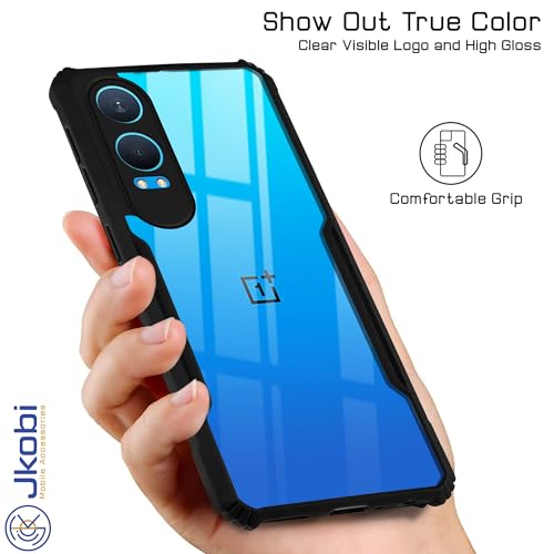 Image of Jkobi Back Cover Case for OnePlus Nord CE 4 Lite (Shockproof with Polycarbonate Clear Panel | Professional Black)