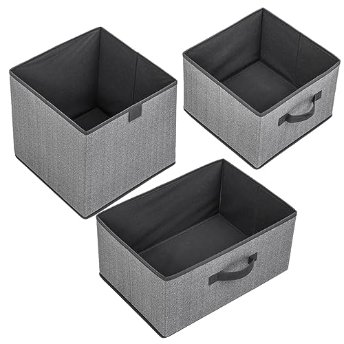 Boîtes de rangement en tissu de capacité avec poignées pour maison