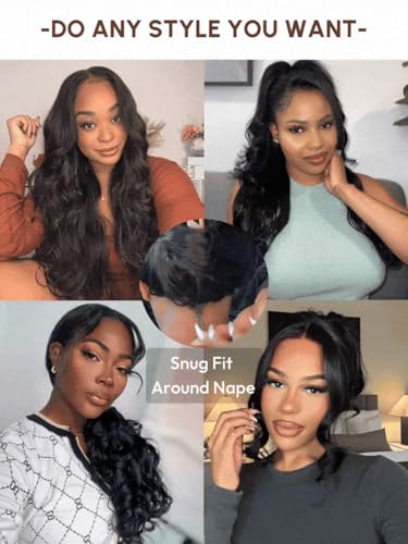 Image of Beauty Forever 13x4 Pre Everything Lace Frontal Glueless Wig Human Hair Pre Plucked Pre Cut Body Wave Bye Bye Knots Wigs with Elastic Drawstring 30s Ready to Wear Wig for Women 150% Density 20 Inch