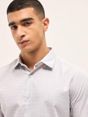 Image of THE BEAR HOUSE Men's Checked Tailored Fit Formal Shirt
