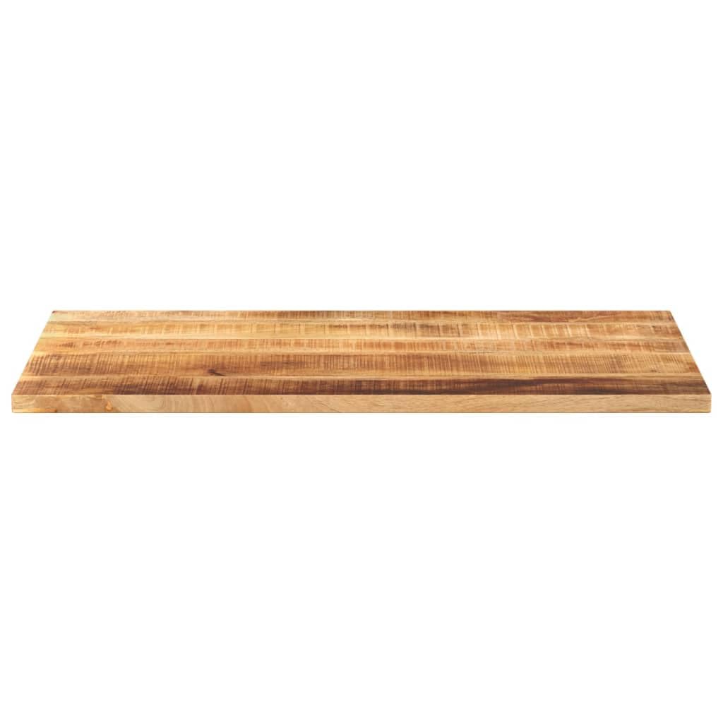 Dessus de Table Rectangulaire en Bois de Manguier Massif Brut 120 x 60 x 1,5 cm, Plateau de Remplacement Rustique pour Bureau, Table à Manger et Café, Finition Naturelle