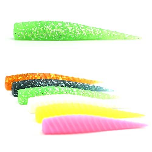 Blue Ocean ピンテールワーム ワームセット 3inch 3.5inch(6色30個セット)シーバス ヒラメ タチウオ ワーム (3.5inch)