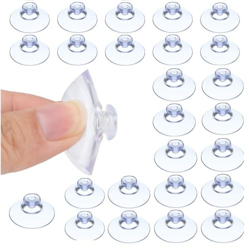 25 Piezas de Ventosas para Cristal, Ventosas para parasol Coche, Ventosas para cristal Coche, Ventosas Camper. Ventosas de plástico de 2 CM para Azulejos, Baño, Armarios.