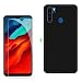 Produktbild KJYF Hülle Schutzhülle Schwarz Bumper Cover TPU + Panzerglas Schutzfolie für Blackview A80 Pro (6.49"), Film Panzerglasfolie + Silikon Schale Case Handyhülle - Schwarz