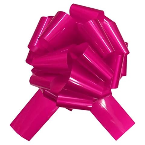 GIANT CAR BOW (12 inch) + 3 METRES of RIBBON for Cars, Bikes, Big Birthday & Christmas Gifts - GLOSSY PINK Cover