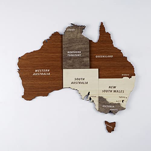 Landkarten, Holzwanddekoration, 3D-Karte von Deutschland, Irland, Italien, Niederland, Ukraine, Vereinigte Staaten, Großbritannien, Geschenk für Reisende (Austland) ralia 40 x31 cm) Cover