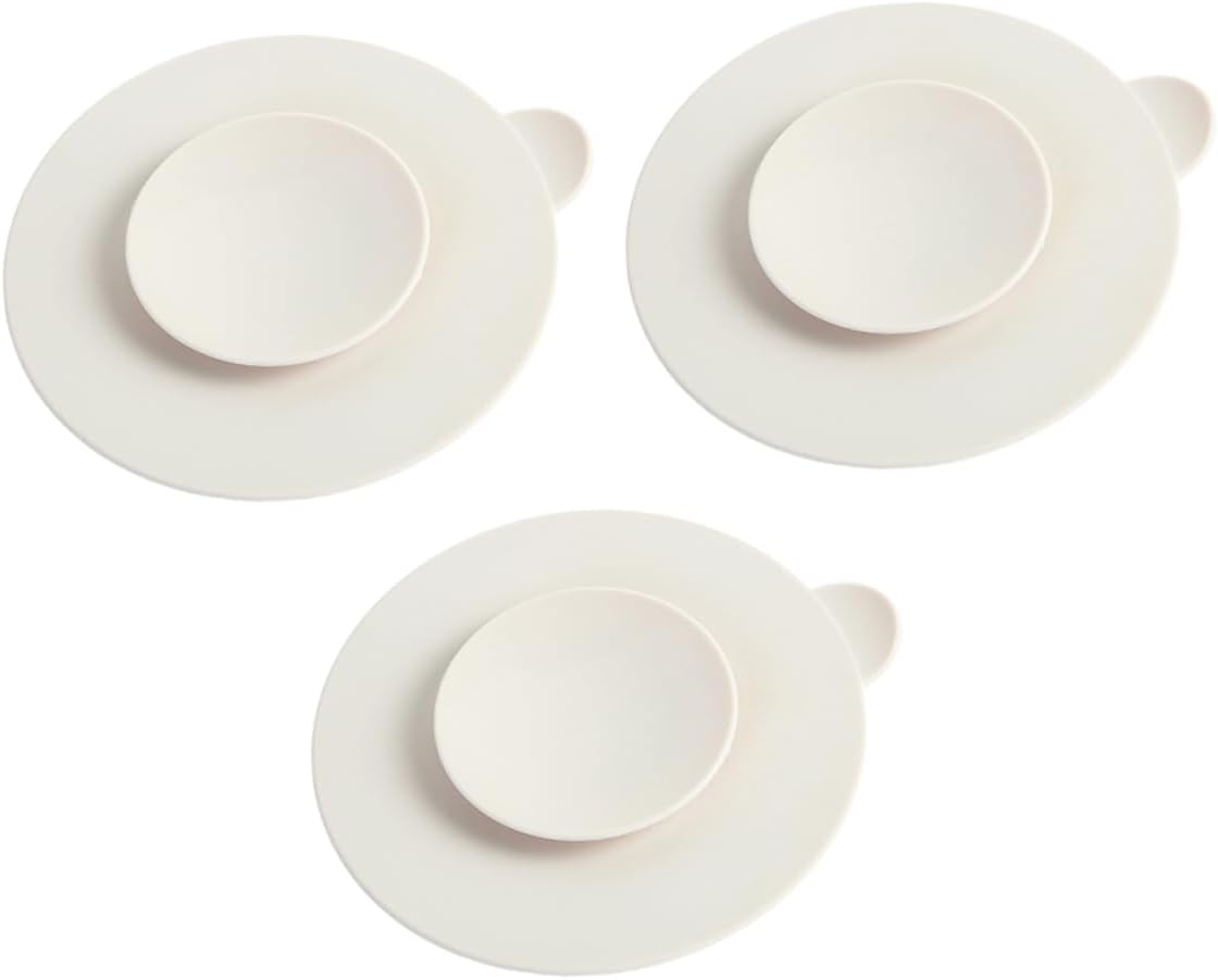 3Pcs Silicone Suction Bowl Mats Non Slip Tableware Pads for Mealtime Mess Prevention Food Grade Silicone Easy Cleanup Versatile Use as Coasters