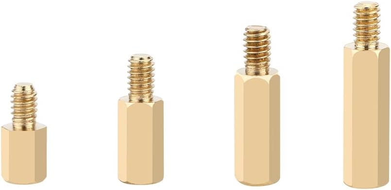 300pcs M2 Brass Standoff Kit Hex Column Spacer Standoff Screw Motherboard Standoffs Nut Assortment with Box