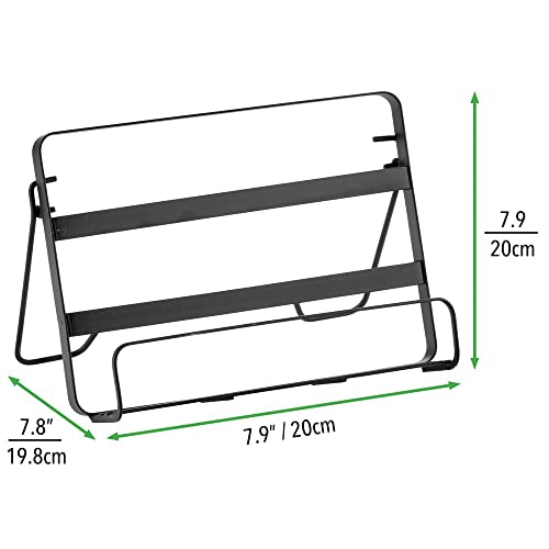 Mdesign Modern Decorative Metal Farmhouse Recipe Book And Tablet Stand For Kitchen, Pantry, Bedroom Or Office Fits On Countertops And Cabinets - Black #TOP3