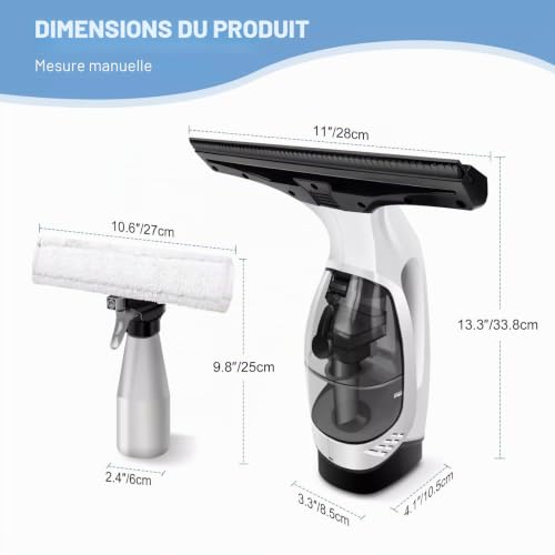 Aspirateur de nettoyage de fenêtre sans fil rechargeable - Balai-squeegee pour nettoyage – vue 2