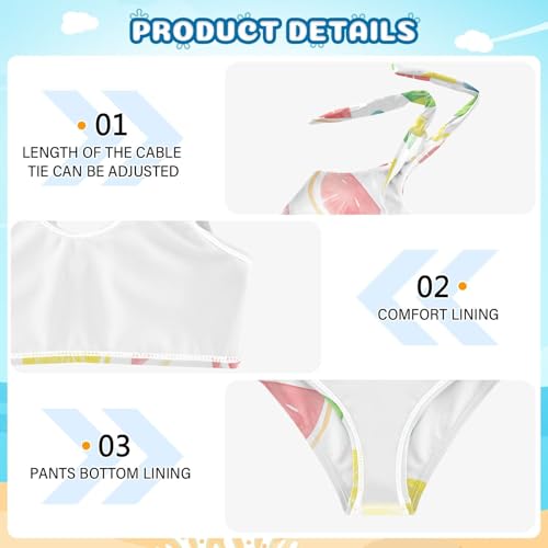 KLL Summer Small Fresh Watercolor Girl 2 Piece Bikini Set Beach Bathing Suit Swimming Suits Adjustable Strap4