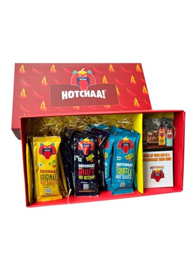 Image of HOTCHAA Hot Sauce Sachet Combo Pack (10 x 3) | Bhut Hot, Truffle, OG Fermented Chilli & Truffle Hot Sauce | Vegan, No MSG, No Oil | Spicy, Smoky & Gourmet Flavours | On-the-Go Single Serve