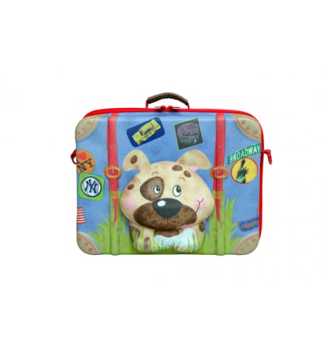 Preisvergleich Produktbild okiedog wildpack 80008 Kinderkoffer in 3D-Optik Hund, blau
