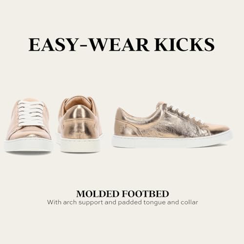 Image of Frye Ivy Low Lace Sneakers for Women - Removable Footbed Shoes - Leather Womens Casual Shoes - Crafted from Soft, Vintage Italian Leather with Removable Molded Footbed