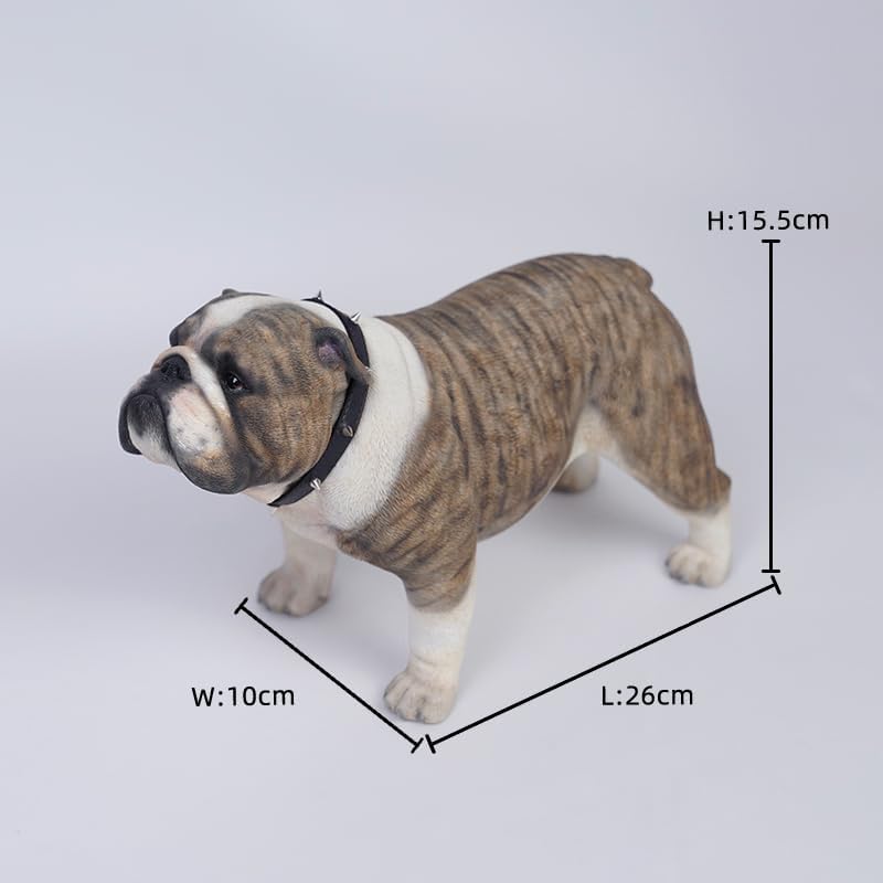 JXK Bulldog Statue Dog Figurine for Desktop Decor Durable Polyresin with Intricate Details Gifts for Women Mom Birthday