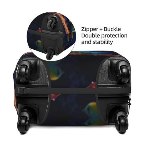 Yellow Fish Seahorse Travel Luggage Covers - Elasticity Suitcase Covers Protector for Luggage 18-32 Inch3