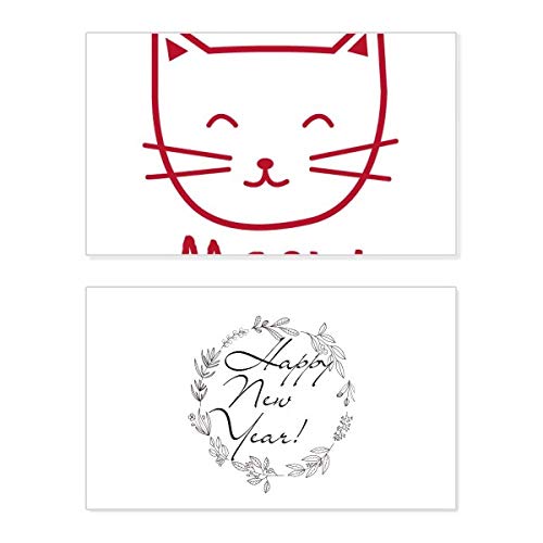 Tarjeta de felicitación de Año Nuevo para sorprender a tus amigos con un diseño de gato