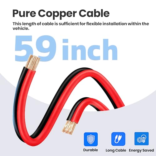 Cable de alimentación de radio CB de 3 pines TWAYRDIO de 5 pies 2 cables 5